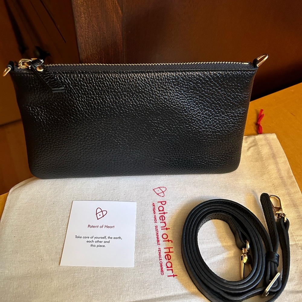 Patent of Heart Leather Crossbody Bag